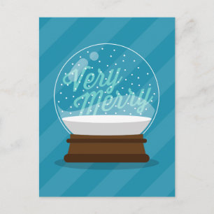 Postal Festiva MUY MERRY   Glóbulo de nieve de vacaciones