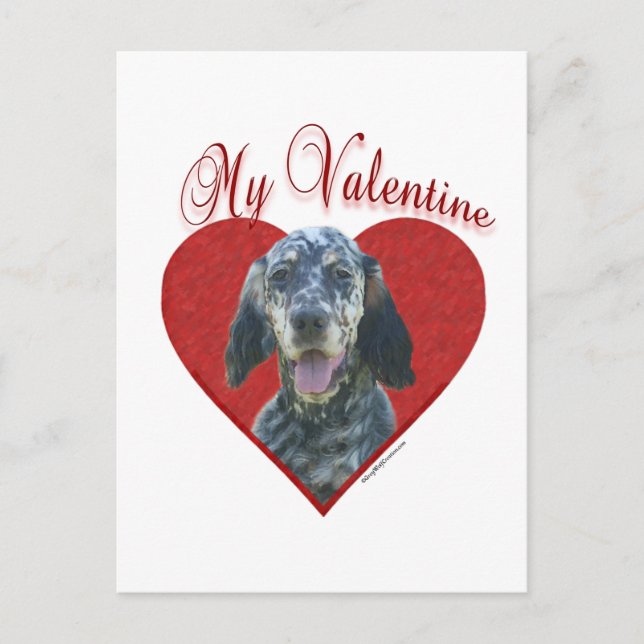 Postal Festiva My English Setter Valentine (Anverso)