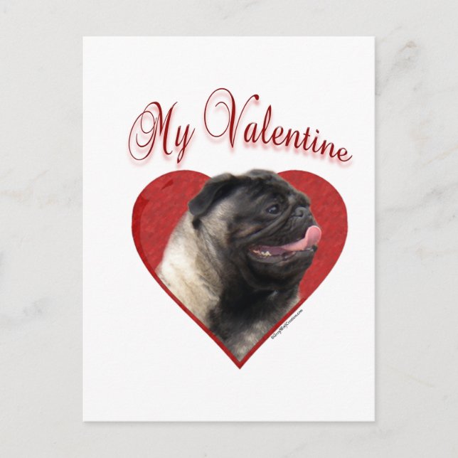 Postal Festiva My Pug Valentine (Anverso)