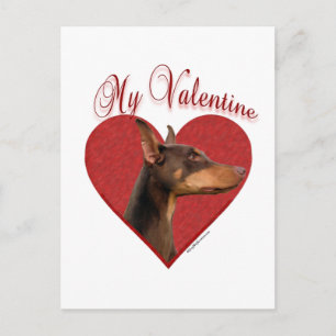 Postal Festiva My Red Doberman Valentine