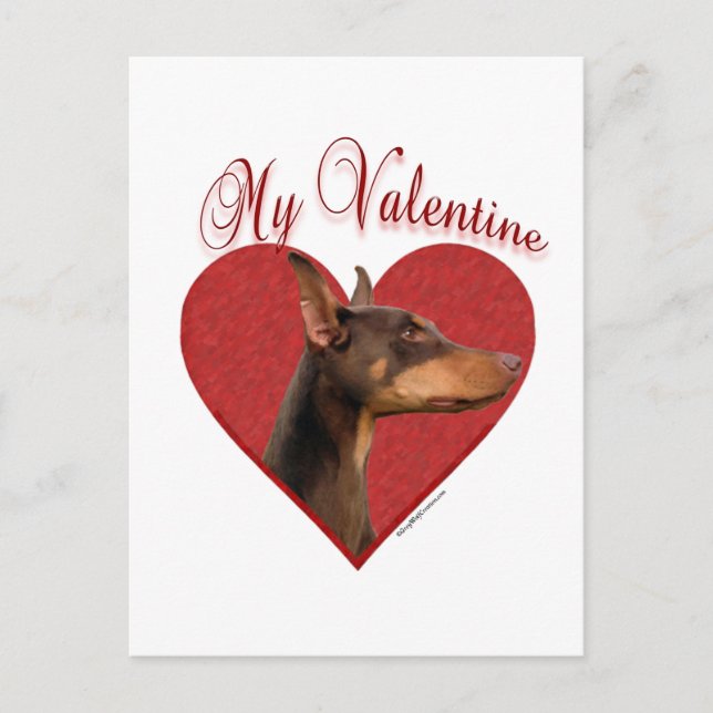 Postal Festiva My Red Doberman Valentine (Anverso)