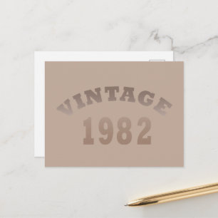 Postal Festiva Nacida en 1982 cumpleaños moderno vintage elegante