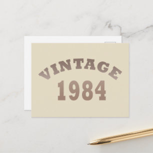Postal Festiva Nacida en 1984 cumpleaños elegante moderno vintage