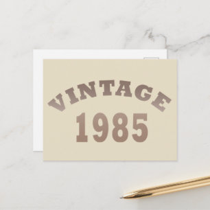 Postal Festiva Nacida en 1985 elegante cumpleaños moderno vintage