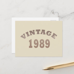 Postal Festiva Nacida en 1989 regalo de cumpleaños moderno vintag