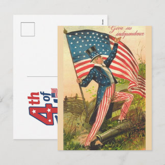 Postal Festiva Nacido el 4 de julio, una celebración patriótica