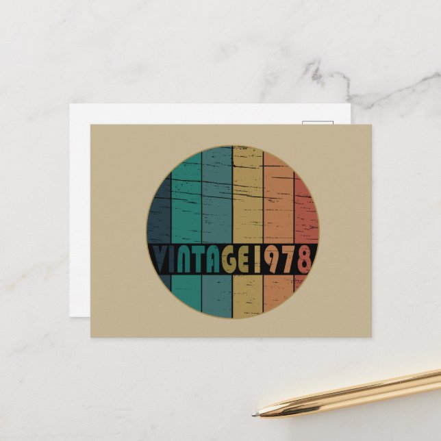 Postal Festiva Nacido en 1978, en un antiguo cumpleaños (Anverso/Reverso In Situ)