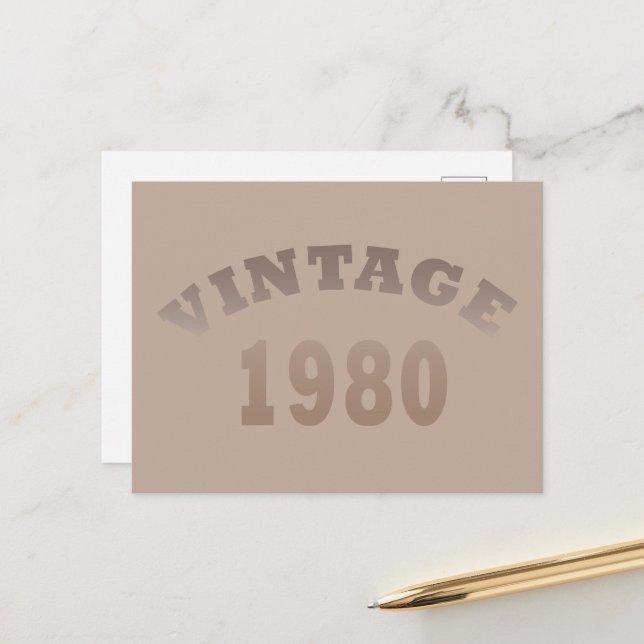 Postal Festiva Nacido en 1980 como regalo de cumpleaños (Anverso/Reverso In Situ)