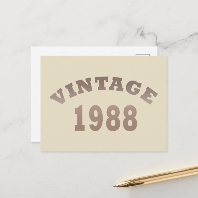 Postal Festiva nacido en 1988 regalo de cumpleaños vintage (Anverso/Reverso In Situ)