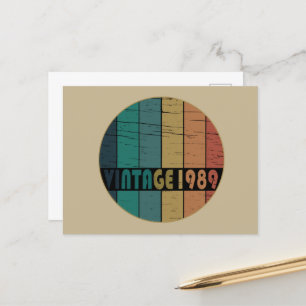 Postal Festiva Nacido en 1989 como regalo de cumpleaños vintage