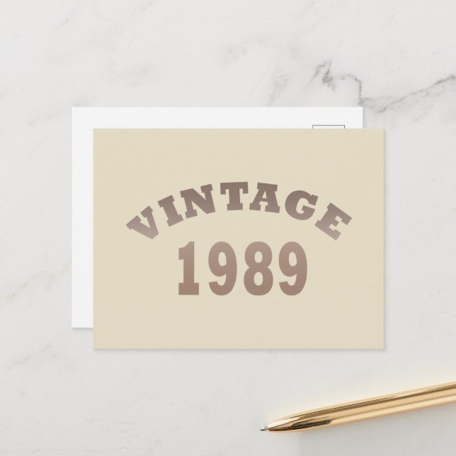 Postal Festiva nacido en 1989 regalo de cumpleaños vintage (Anverso/Reverso In Situ)