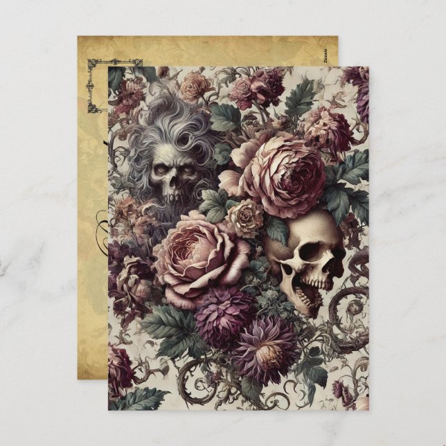 Postal Festiva Nacido en Bloom - Victoriano Gótico (Anverso / Reverso)