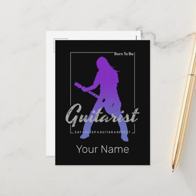 Postal Festiva Nacido para ser guitarrista de músicos y miembro d (Anverso/Reverso In Situ)