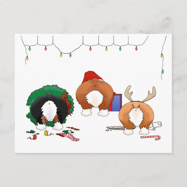 Postal Festiva Nada Más Que Navidades De Corgi (Anverso)