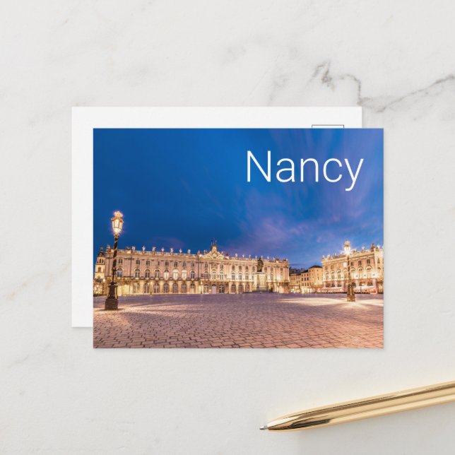 Postal Festiva Nancy Place Stanislas Grand Est France Sunset (Anverso/Reverso In Situ)