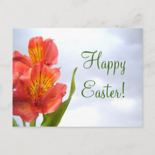 Postal Festiva Naranja de Pascua Lily Postcard