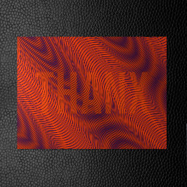 Postal Festiva Naranja Moiré Stripes Ilusión óptica Moderno THANX