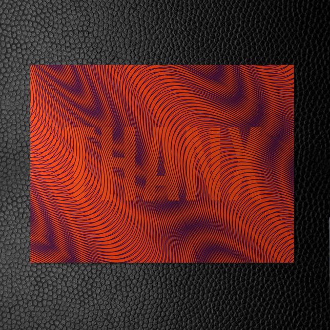 Postal Festiva Naranja Moiré Stripes Ilusión óptica Moderno THANX (Subido por el creador)