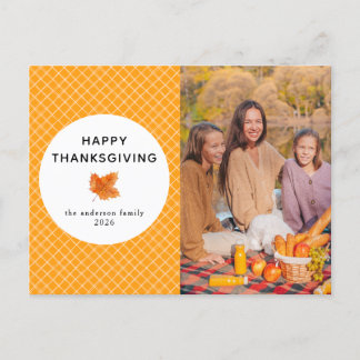 Postal Festiva Naranja Plaid | Feliz Día de Acción de Gracias, Ot