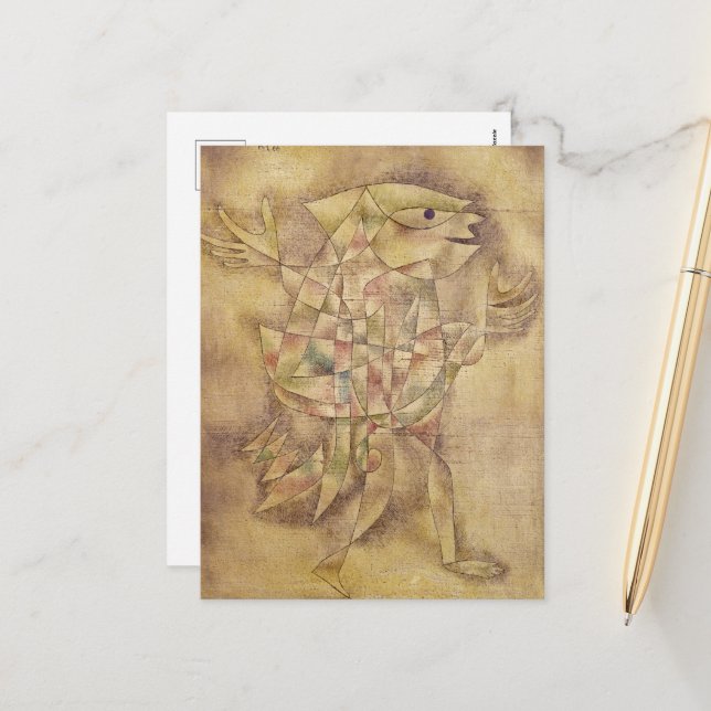 Postal Festiva Narr en trance de Paul Klee (Anverso/Reverso In Situ)