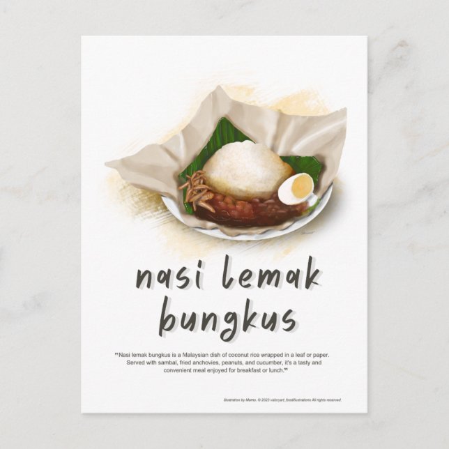 Postal Festiva Nasi Lemak Bungkus Malasia (Anverso)