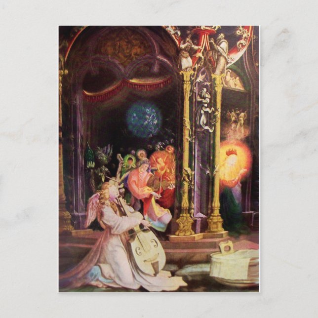 POSTAL FESTIVA NATIVIDAD CON ÁNGELES - MAGIA DE NAVIDADES (Anverso)