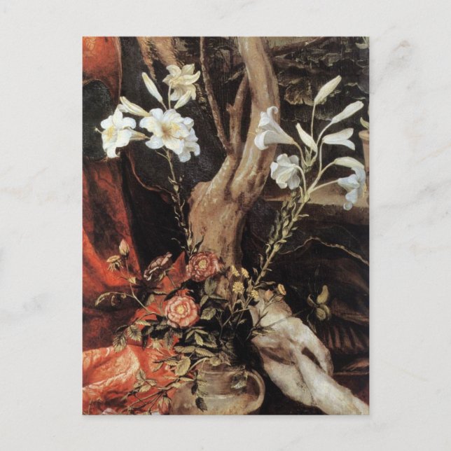 POSTAL FESTIVA NATIVIDAD CON LILLAS BLANCAS - MAGIA DE NAVIDADES (Anverso)