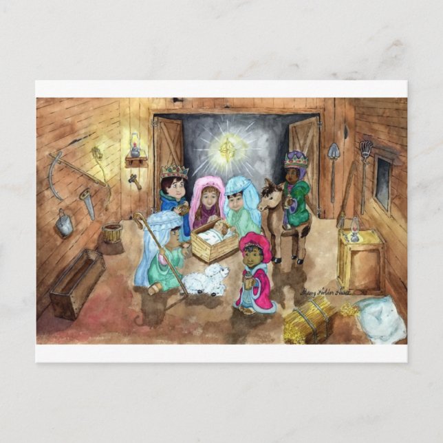 Postal Festiva Natividad de los navidades (Anverso)
