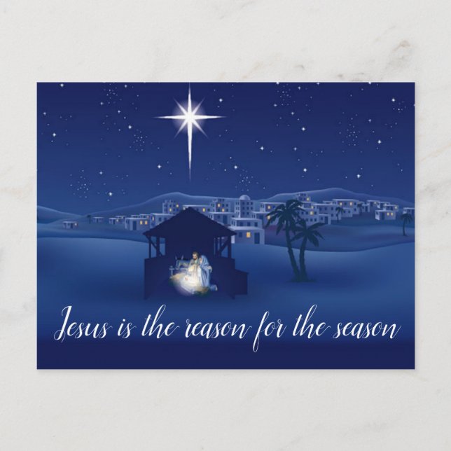 Postal Festiva Natividad Jesús es la razón de la Postcarta (Anverso)
