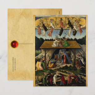 Postal Festiva NATIVIDAD MÍSTICA por Sandro Botticelli ,Navidad