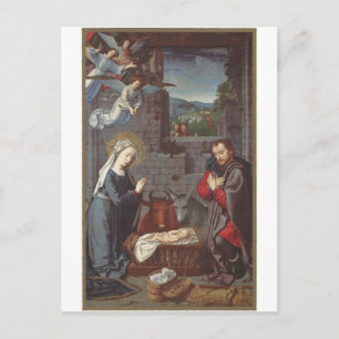 Postal Festiva Natividad navideña vintage