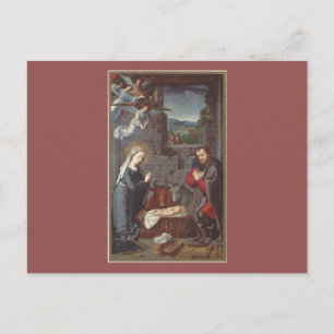 Postal Festiva Natividad navideña vintage