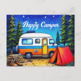 Postal Festiva Naturaleza de la acuarela de Campervan