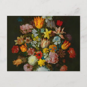 Postal Festiva Naturaleza muerta de flores en un jarrón Wan-Li