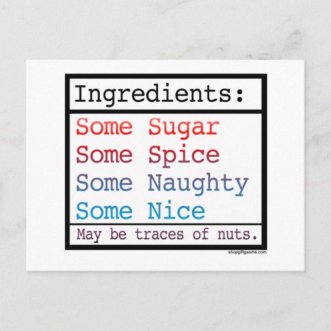 Postal Festiva Naughty y Nice (Anverso)