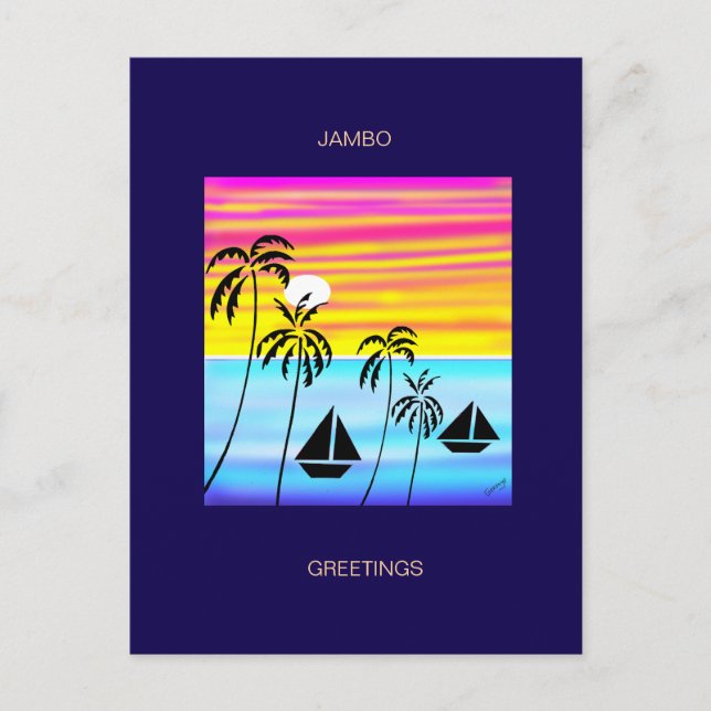 Postal Festiva Navegación Tropical De Verano (Anverso)