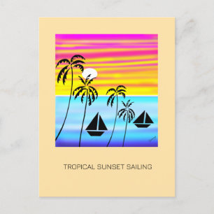 Postal Festiva Navegación Tropical De Verano
