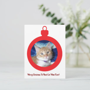 Postal Festiva Navidad, Mejor Mamá de Gatos del Mundo , 