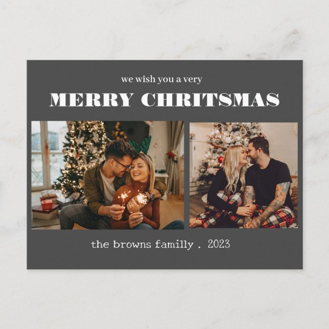 Postal Festiva Navidades 2 foto acuarela holi floral botánico (Anverso)