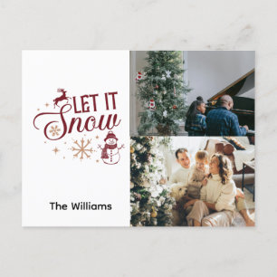 Postal Festiva Navidades 2 Foto Dejen que nieve reno Snowman