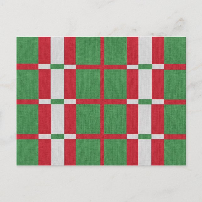 Postal Festiva Navidades a rayas (Anverso)