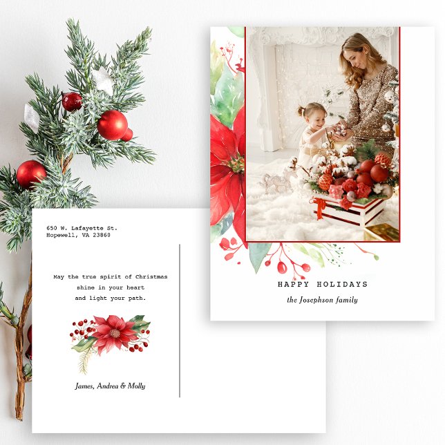 Postal Festiva Navidades acuáticos modernos foto botánica (Subido por el creador)