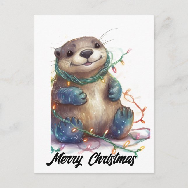 Postal Festiva Navidades Adorables Cuadros (Anverso)