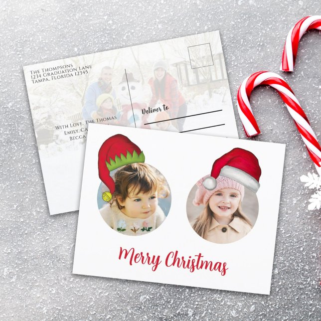 Postal Festiva Navidades adoran a Santa Elf Funny Whimsical 3 Fot (Subido por el creador)