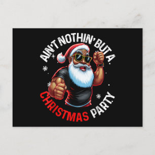 Postal Festiva Navidades afroamericanos de Santa Claus Pajama