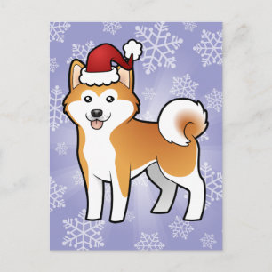 Postal Festiva Navidades Akita Inu / Shiba Inu