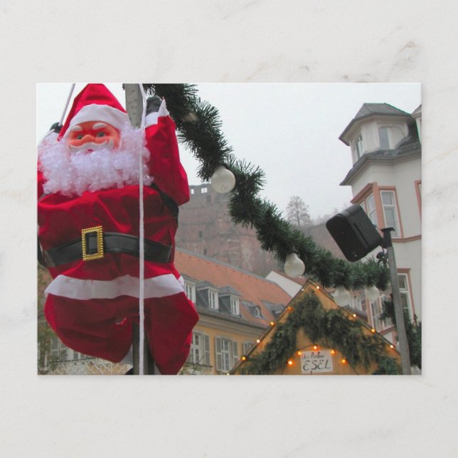 Postal Festiva Navidades alemanes, Heidelberg Santa (Anverso)
