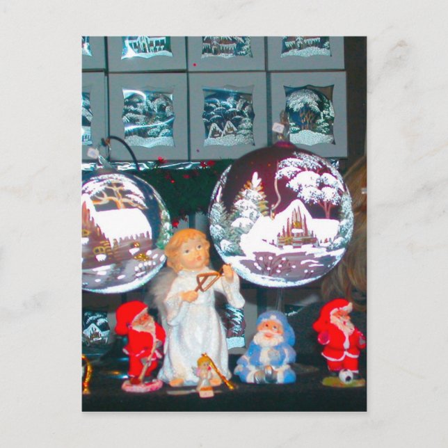 Postal Festiva Navidades alemanes, mercado de Navidades de Heidel (Anverso)