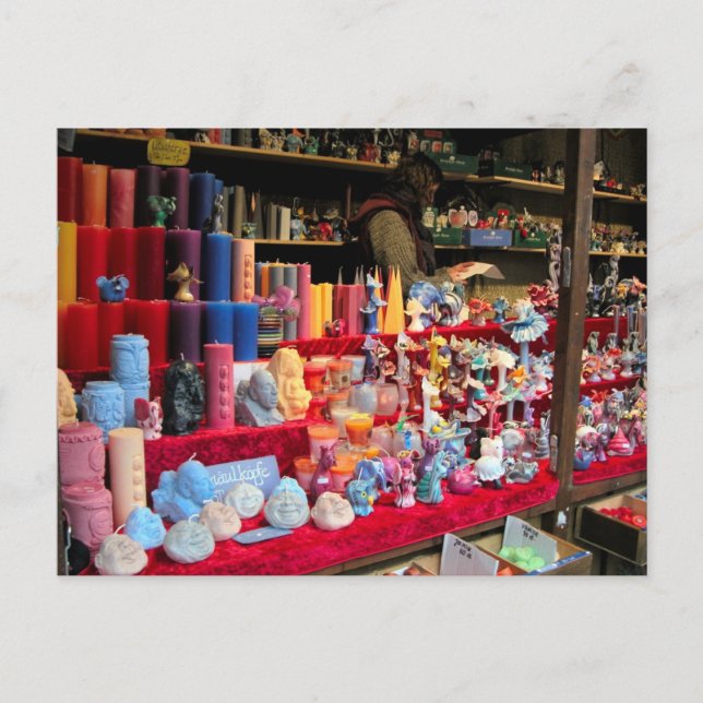 Postal Festiva Navidades alemanes, velas iluminan a Navidades (Anverso)