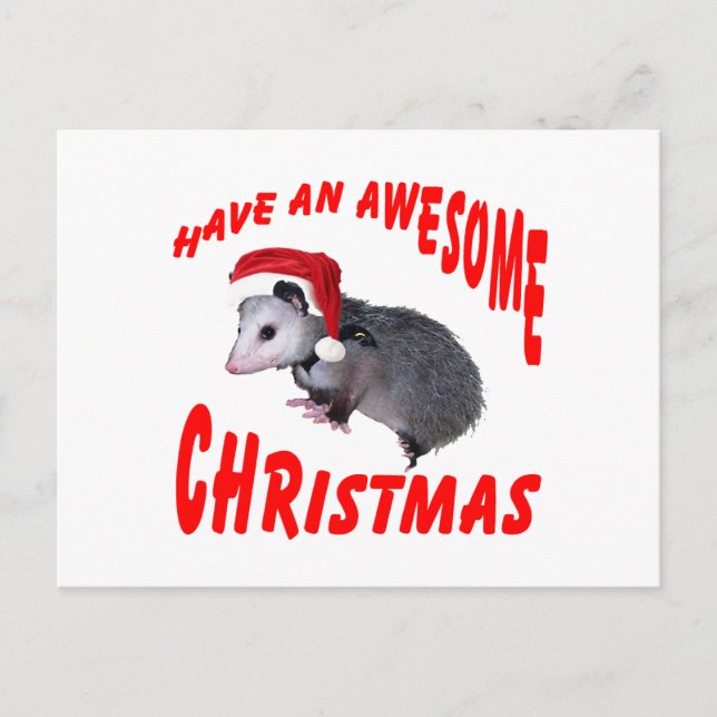Postal Festiva Navidades alucinantes de Possum (Anverso)